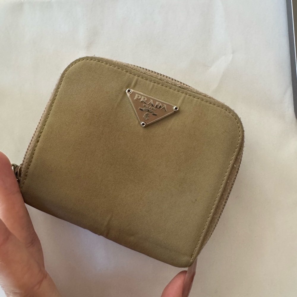 Prada Kinda old Tan Zip Wallet